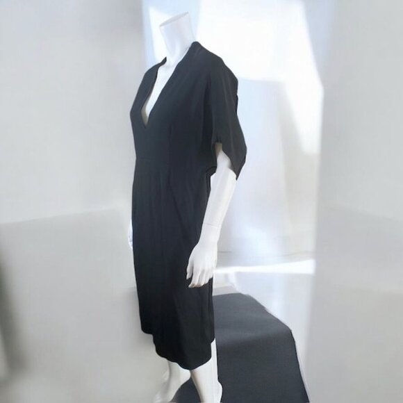 NWT Zara X Narciso Rodriguez Midi Dress Deep V-Neck Black, size Large - Picture 12 of 16